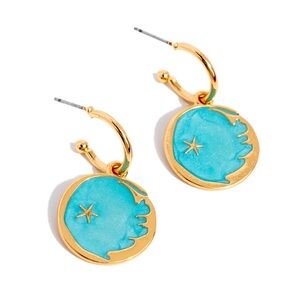 Chic Gold and Blue Earrings